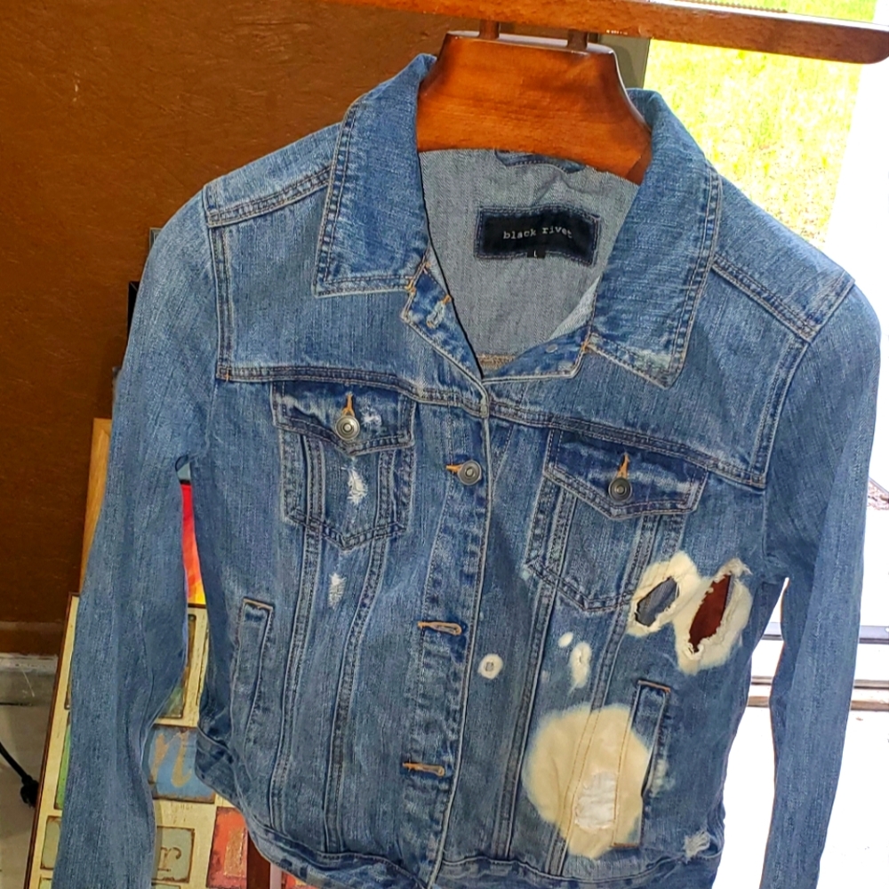 Jean Jacket L acid washed Black Rivet